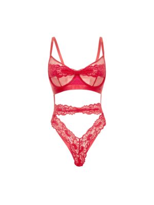 Underwire Lace Teddy Bodysuit with Open Back