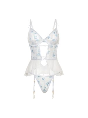 Curvy Embroidered Merrywidow Lingerie Set with Matching G-String
